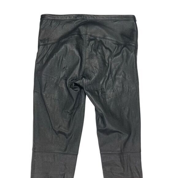 NOR Leather Pants Womens Size 30 Tall Black Ruffle Ankle Sexy Grunge Witchcore - Picture 6 of 14